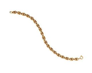 * An 18 Karat Yellow Gold Knot Link Bracelet, 12.90 dwts.