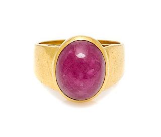 * A 22 Karat Yellow Gold and Ruby Ring, 9.50 dwts.