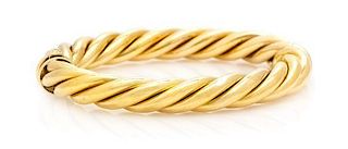 An 18 Karat Yellow Gold Cable Classics Bangle Bracelet, David Yurman, 24.80 dwts.