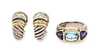 A Collection of Sterling Silver, Yellow Gold and Multigem Jewelry, David Yurman, 5.60 dwts.