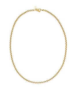 An 18 Karat Yellow Gold Box Chain Necklace, David Yurman, 28.00 dwts.