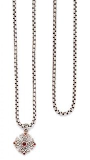 A Collection of Sterling Silver Box Chains, David Yurman, 36.30 dwts.