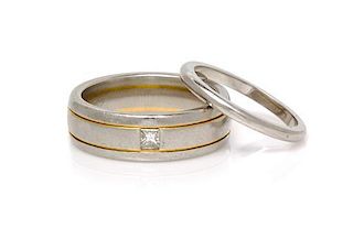 A Collection of Platinum, 18 Karat Yellow Gold and Diamond Rings, 16.30 dwts