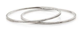 A Pair of Sterling Silver Bangle Bracelets, Allen Adler. 16.60 dwts.