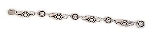 A Silver Floral Motif Bracelet, Georg Jensen, Circa 1915-1927, 11.00 dwts.