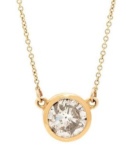 A Yellow Gold and Diamond Necklace, 2.00 dwts.