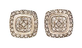 A Collection of Sterling Silver and Diamond Earrings, David Yurman, 7.30 dwts.