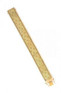* An 18 Karat Yellow Gold Woven Bracelet, France, 32.60 dwts.