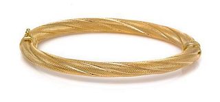 An 18 Karat Yellow Gold Bangle Bracelet, 8.90 dwts.
