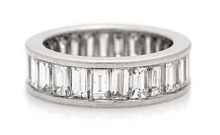 A Platinum and Diamond Eternity Band, 5.80 dwts.
