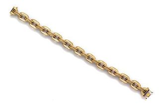 A 14 Karat Yellow Gold Fancy Link Bracelet, 22.90 dwts.