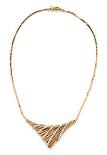 A 14 Karat Yellow Gold and Diamond Necklace, Diego Berretti, 14.60 dwts.