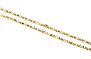 An 18 Karat Yellow Gold Figaro Link Necklace, 21.10 dwts.