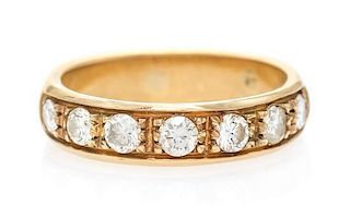 A Yellow Gold and Diamond Band, 3.10 dwts.