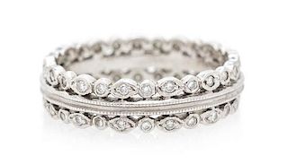 * A Platinum and Diamond Eternity Band, 2.70 dwts.