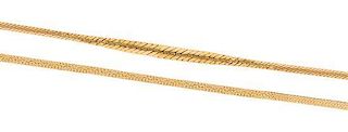 A Collection of 14 Karat Yellow Gold Chains, 10.00 dwts.