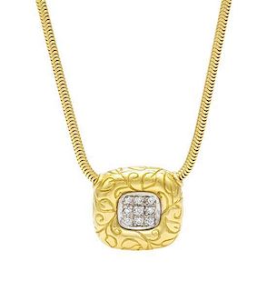 * An 18 Karat Yellow Gold and Diamond Necklace, Seidengang, 9.10 dwts.