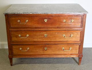 Antique Continental Marbletop 3 Drawer Commode.