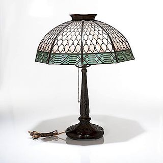 Handel Slag Glass Table Lamp 