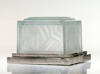 Art Deco Molded Glass Light Fixture, by Sabino 