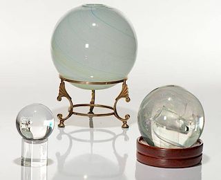 Group of Crystal and Glass Globes 