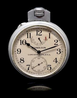 * A Model 22 U.S. Navy Deck Chronometer Watch, Hamilton, Circa 1943,
