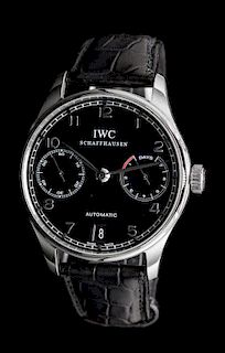 A Stainless Steel Ref. 5001 Portuguese Wristwatch, IWC,