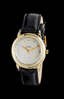 A 14 Karat Yellow Gold Automatic Wristwatch, Omega,
