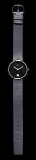 A Black Ceramic and Stainless Steel Art Collection Wristwatch, Fritz Glarner for Omega, Circa 1987,