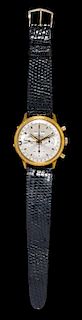A Gold Plated Steel Chronograph Calendar Wristwatch, Wakmann,
