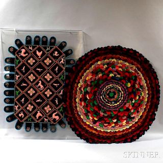 Embroidered and Stuffed Folk Art Mat
