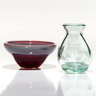 Dominick Labino Bowl and Vase 