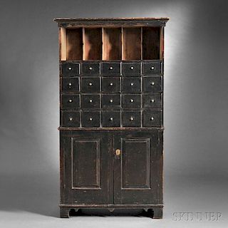 Black-painted Apothecary Cupboard