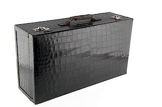 Mark Cross Alligator Leather Suitcase 