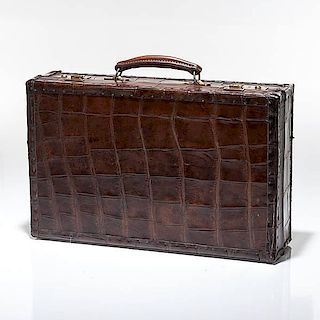 English Made Alligator Leather Attache Case 
