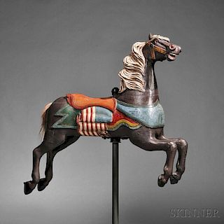 Polychrome Carved Carousel Jumper Horse