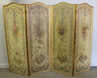 Quality Louis XV1 Style Paint Decorated 4 Panel