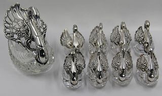 STERLING. Grouping of Swan Form Open Salts.