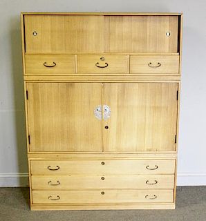3 Piece Pine Asian Tonso Cabinet.