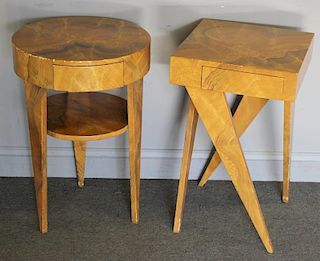 Modern Pair of Grant Noren Faux Finish End Tables.