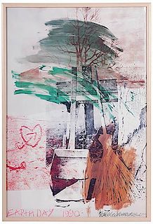 Earth Day 1990 Oversized Poster, Hand Signed by Robert Rauschenberg 