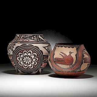 Zuni and Zia Pottery Jars 