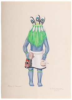 Leroy C. Kewanayama (Hopi, 1922-1997) Gouache on Paper  