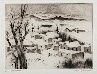 Gene Kloss (American, 1903 - 1996) Etching and Drypoint on Paper 