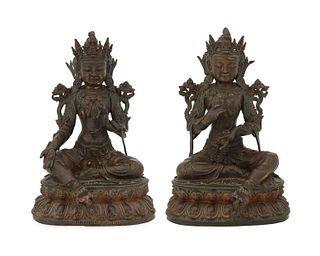 A pair of Buddhist devotional figures