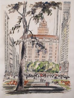 NYC Central Park Watercolor and Ink