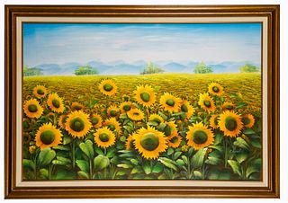 Contemporary Sunflower Painting by Charles Redmond Benolt