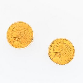 Gold Coin Cuff Links