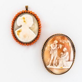 Two Antique Shell Cameos