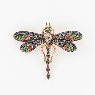 Gem-set Dragonfly Brooch